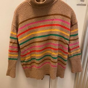 Lou & Grey rainbow striped turtleneck sweater